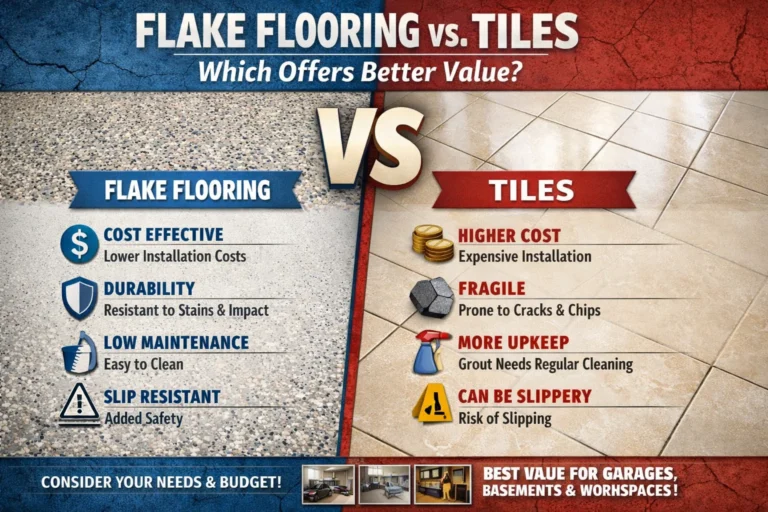 Flake Flooring vs. Tiles